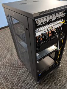 A side back angle of a recently installed rack