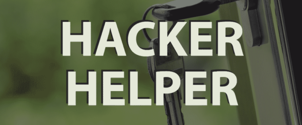 Hacker Helper Banner - Featuring keys in a lock