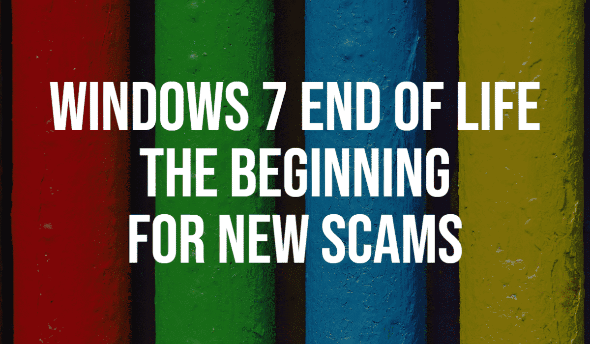 Windows 7 End of Life Banner - Featuring 4 pipes painted the color of the Windows logo