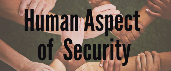 Human Aspect of Security Banner - Featuring hands grabbing each other's wrists