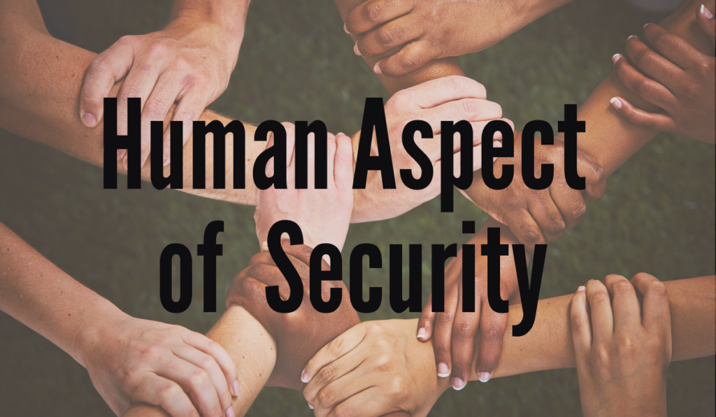 Human Aspect of Security Banner - Featuring hands grabbing each other's wrists