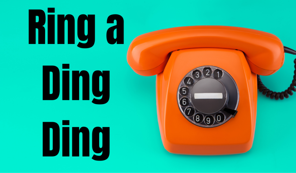 Ring a Ding Ding Banner - Featuring an orange rotary phone