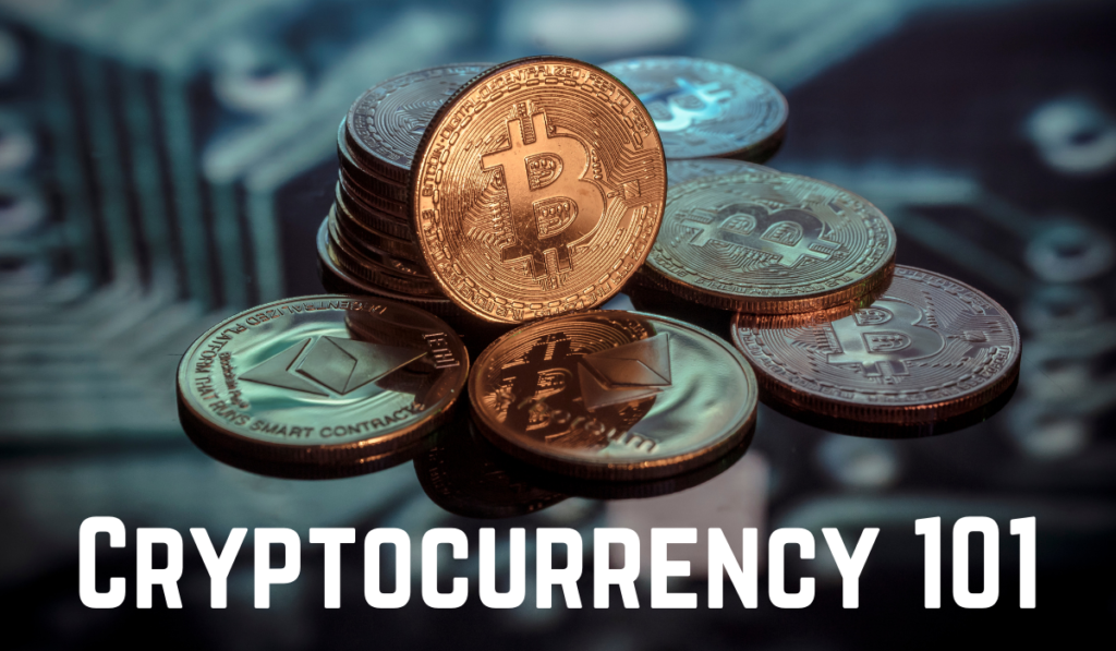 Cryptocurrency 101 Banner - Featuring bitcoin and digital currency