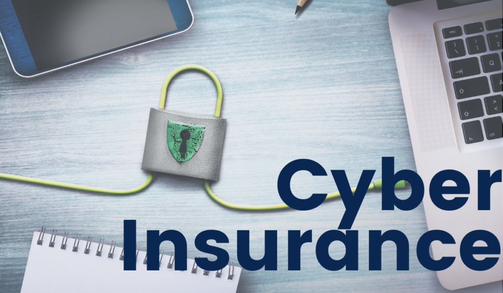 Cyber Insurance Banner - featuring a lock next to a laptop and smartphone