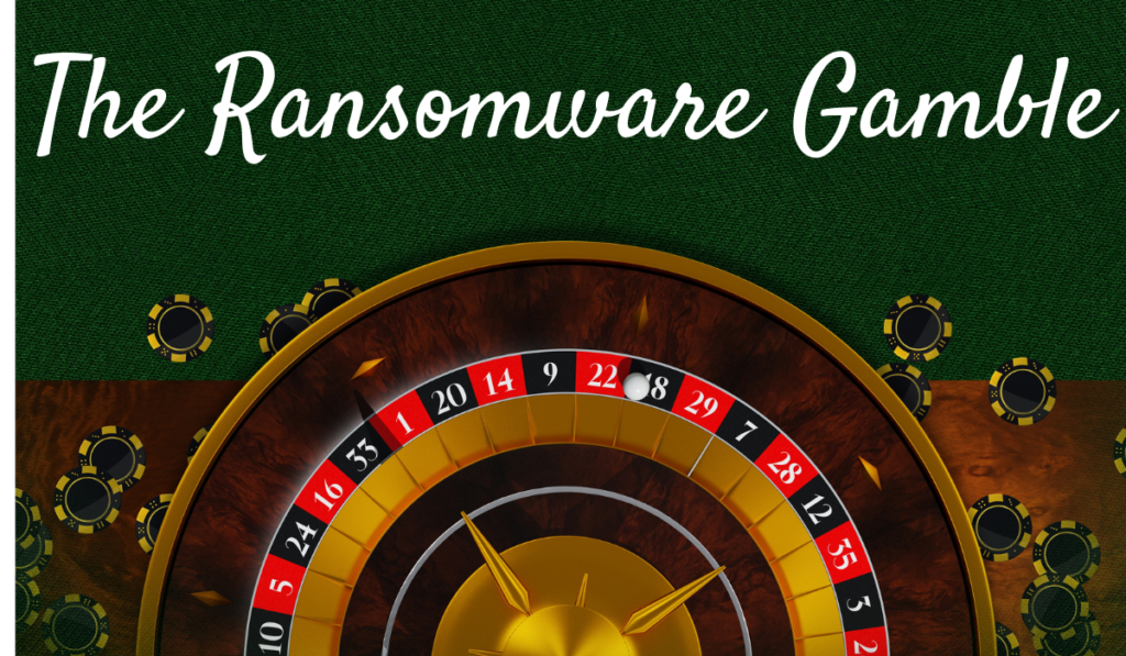 The Ransomware Gamble Banner - Featuring a roulette wheel