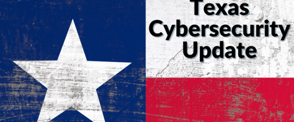 Texas Cybersecurity Update Banner - Featuring a wooden Texas Flag