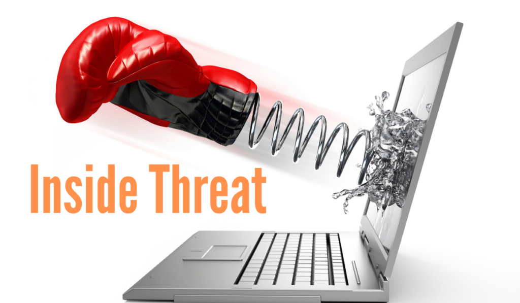 Inside Threat Banner - Featuring a boxing glove on a spring punching through a laptop screen