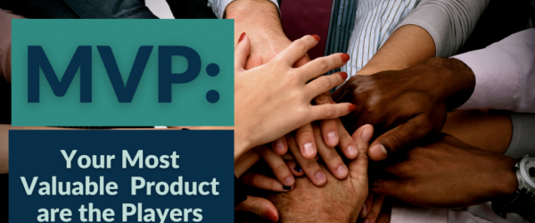 MVP: Most Valuable Player Banner - Featuring a group of hands in a huddle