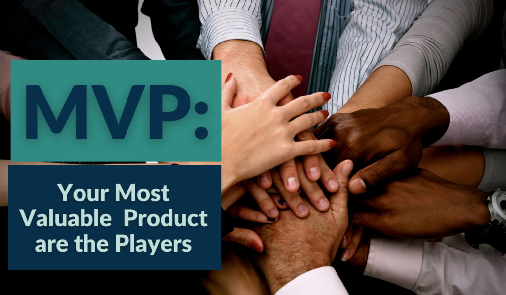 MVP: Most Valuable Player Banner - Featuring a group of hands in a huddle