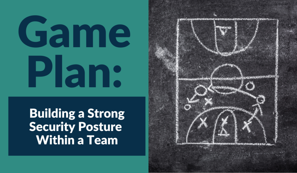 Game Plan: Building a Strong Security Posture Within a Team Banner showing a basketball play.