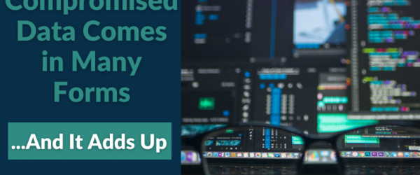 Compromised Data Comes in Many Forms Banner - featuring glasses sitting on a laptop