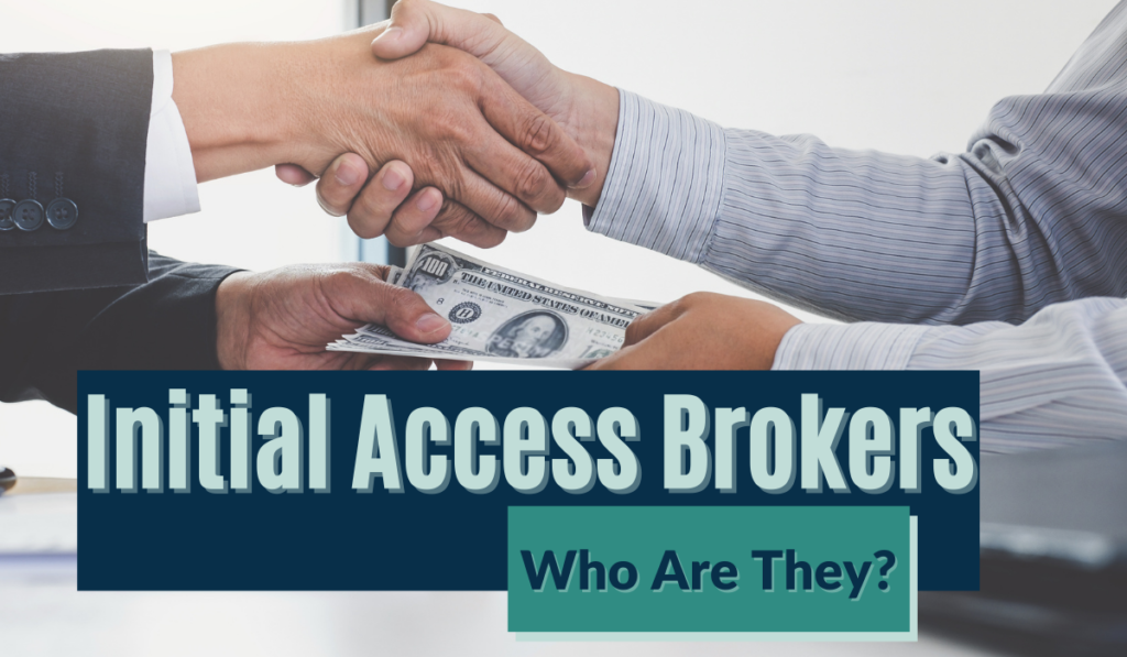 Initial Access Brokers Banner - Featuring a handshake and money exchange