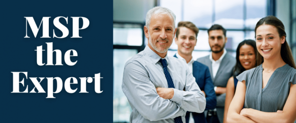 MSP the Expert Banner - Featuring a group of office workers smiling at the camera