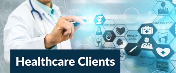 A doctor interacting with digital icons, representing Healthcare IT.