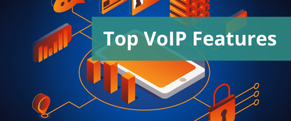 Illustration of a VoIP in Warsaw with the text "Top VoIP Features